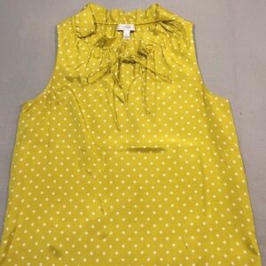 J. Crew Yellow Polka Dot Blouse